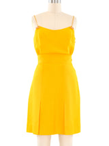 1970's Salvatore Ferragamo Yellow Chain Accented Skirt Ensemble Suit arcadeshops.com
