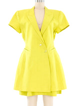 Claude Montana Chartreuse Skirt Suit Suit arcadeshops.com