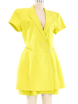 Claude Montana Chartreuse Skirt Suit Suit arcadeshops.com