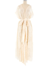 Ivory Silk Chiffon Duster Jacket arcadeshops.com