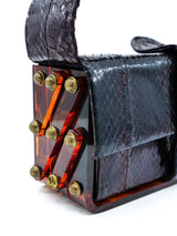 1940's Eric de Kolb Metallic Snakeskin Accordion Purse Accessory arcadeshops.com