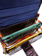 1940's Eric de Kolb Metallic Snakeskin Accordion Purse Accessory arcadeshops.com