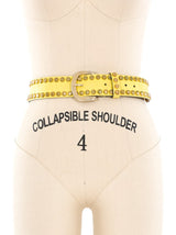 Anne Klein Studded Yellow Leather Belt Accessory arcadeshops.com