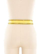 Anne Klein Studded Yellow Leather Belt Accessory arcadeshops.com