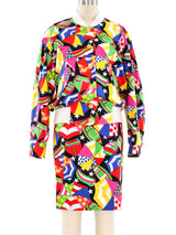 Escada Umbrella Printed Skirt Ensemble Suit arcadeshops.com