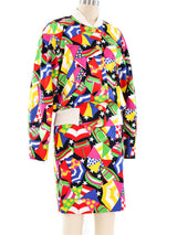 Escada Umbrella Printed Skirt Ensemble Suit arcadeshops.com