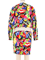 Escada Umbrella Printed Skirt Ensemble Suit arcadeshops.com