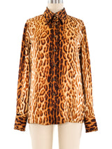 Escada Leopard Printed Silk Blouse Top arcadeshops.com