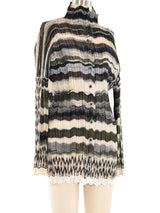 Issey Miyake Stripe Printed Plisse Top Top arcadeshops.com