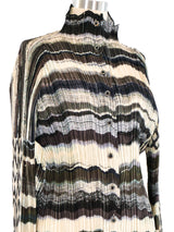 Issey Miyake Stripe Printed Plisse Top Top arcadeshops.com