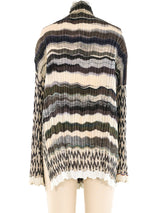 Issey Miyake Stripe Printed Plisse Top Top arcadeshops.com