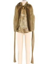 Romeo Gigli Exaggerated Detail Metallic Blouse Top arcadeshops.com