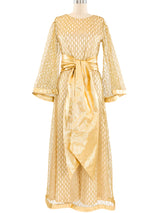 Metallic Gold Caged Jumpsuit Dress arcadeshops.com