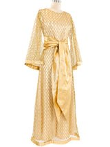 Metallic Gold Caged Jumpsuit Dress arcadeshops.com