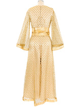 Metallic Gold Caged Jumpsuit Dress arcadeshops.com