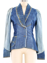 Love Melody Studded Patchwork Denim Jacket Jacket arcadeshops.com