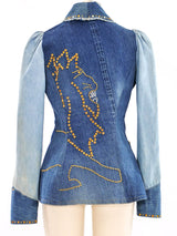 Love Melody Studded Patchwork Denim Jacket Jacket arcadeshops.com