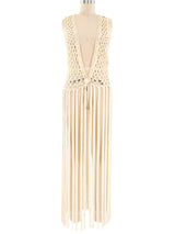 1970's Fringed Crochet Vest Jacket arcadeshops.com