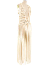 1970's Fringed Crochet Vest Jacket arcadeshops.com