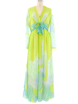 Psychedelic Printed Chiffon Maxi Dress Dress arcadeshops.com