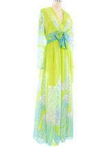Psychedelic Printed Chiffon Maxi Dress Dress arcadeshops.com