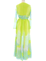 Psychedelic Printed Chiffon Maxi Dress Dress arcadeshops.com