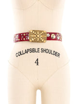 Studded Red Snakeskin Belt Accessory arcadeshops.com