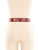 Studded Red Snakeskin Belt Accessory arcadeshops.com