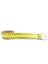 Anne Klein Studded Yellow Leather Belt Accessory arcadeshops.com