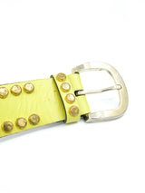 Anne Klein Studded Yellow Leather Belt Accessory arcadeshops.com
