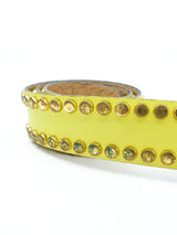 Anne Klein Studded Yellow Leather Belt Accessory arcadeshops.com