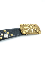 Studded Black Snakeskin Belt Accessory arcadeshops.com
