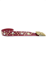 Studded Red Snakeskin Belt Accessory arcadeshops.com