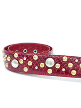 Studded Red Snakeskin Belt Accessory arcadeshops.com