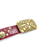 Studded Red Snakeskin Belt Accessory arcadeshops.com