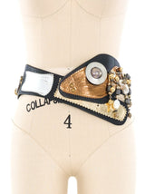 Laise Adzer Patchwork Waist Belt Accessory arcadeshops.com