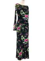 Vivienne Tam Floral Mesh Maxi Dress Dress arcadeshops.com
