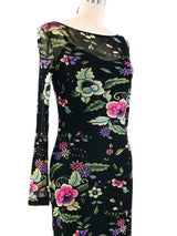 Vivienne Tam Floral Mesh Maxi Dress Dress arcadeshops.com