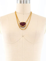 Judith Leiber Layered Heart Pendant Necklace Jewelry arcadeshops.com