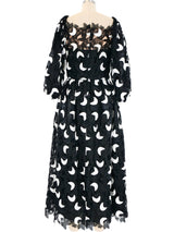Dimensional Floral Lace Gown Dress arcadeshops.com