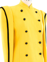 Carolina Herrera Yellow Double Breasted Jacket Jacket arcadeshops.com