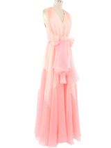 Colorblock Pleated Chiffon Gown Dress arcadeshops.com