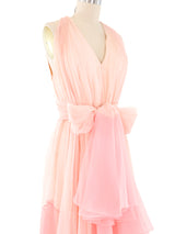 Colorblock Pleated Chiffon Gown Dress arcadeshops.com