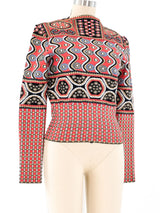 Alaia Geometric Floral Knit Top Top arcadeshops.com
