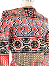 Alaia Geometric Floral Knit Top Top arcadeshops.com
