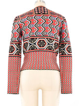 Alaia Geometric Floral Knit Top Top arcadeshops.com