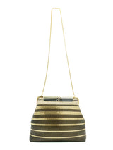 Pierre Cardin Striped Metal Mesh Evening Bag Accessory arcadeshops.com