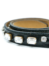 Miu Miu Crystal Studded Leather Belt Accessory arcadeshops.com