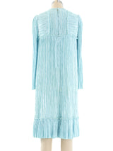 Mary McFadden Ice Blue Pleated Dress Dress arcadeshops.com