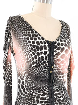 Roberto Cavalli Animal Printed Zip Lace Up Top Top arcadeshops.com